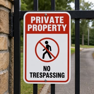 Private Property - No Trespassing (No Pedestrian Symbol), Property Sign (Part#: PRV1000)