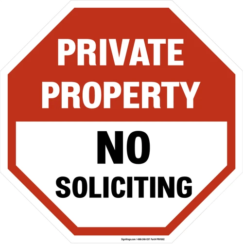 Private Property - No Soliciting, Property Sign