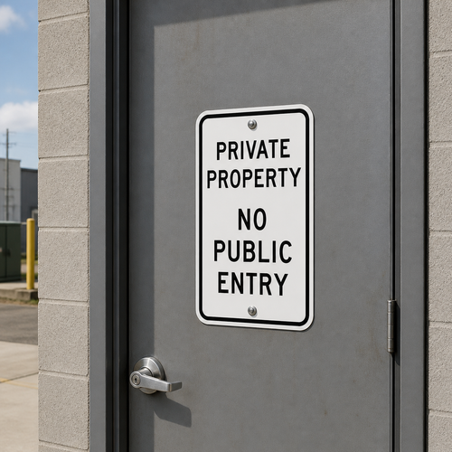 Example of Private Property - No Public Entry, Property Sign