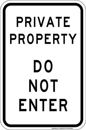 Private Property - Do Not Enter, Property Sign (Part#: PRV1010)