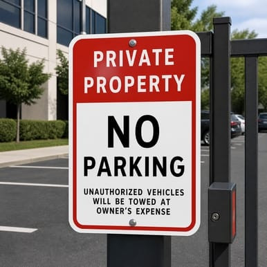 Private Property - No Parking - Unauthorized Vehicles Will Be Towed At Owner's Expense, Property Sign (Part#: PRV1011)