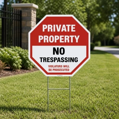 Private Property - No Trespassing - Violators Will Be Prosecuted, Property Sign (Part#: PRV1021)
