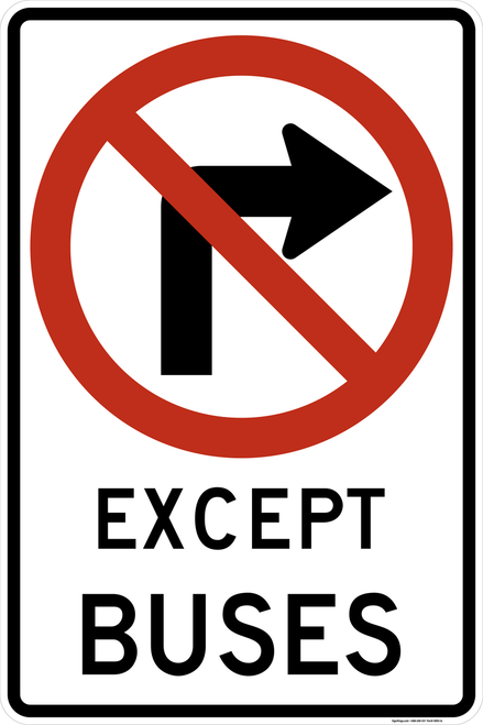 Movement Prohibition, Vehicle Exception (1 line), MUTCD (Part#: SKR3-1e)