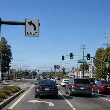 "Mandatory Movement Lane Control - Left Turn Only, MUTCD" (Part#: SKR3-5L), MUTCD Lane  and Turn Control , R3-5L 30"x36"