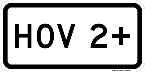 HOV 2+ Lane (Plaque), MUTCD