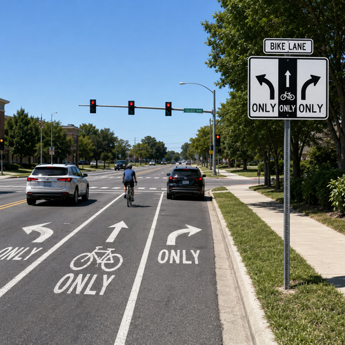 Example of Bike Lane (Plaque), R3-5hP  30"x12"
