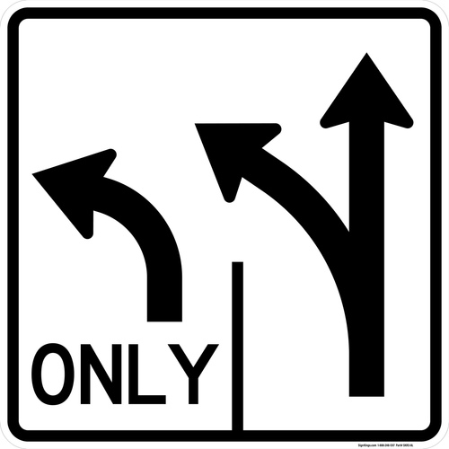 Advance Intersection Lane Control (2 lanes), MUTCD Lane  and Turn Control