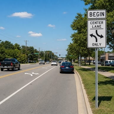 Begin (Plaque), MUTCD (Part#: SKR3-9cP)