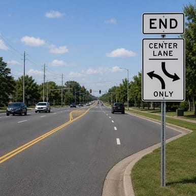 End (Plaque), MUTCD (Part#: SKR3-9dP), R3-9dP 24"x12", 36"x18"