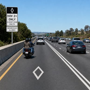 Motorcycles Allowed (Plaque), MUTCD (Part#: SKR3-11hP), R3-11hP 30"x15", 36"x18"