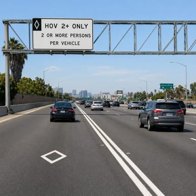 Preferential Lane Vehicle Occupancy Definition (Overhead), MUTCD (Part#: SKR3-13), MUTCD Lane  and Turn Control, R3-13c, 66"x36"
