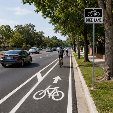 Bicycle Lane (Post-Mounted), MUTCD (Part#: SKR3-17), R3-17, 24"x18"