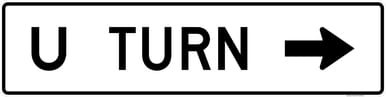 U-Turn Directional, MUTCD (Part#: SKR3-25b), MUTCD Lane and Turn Control