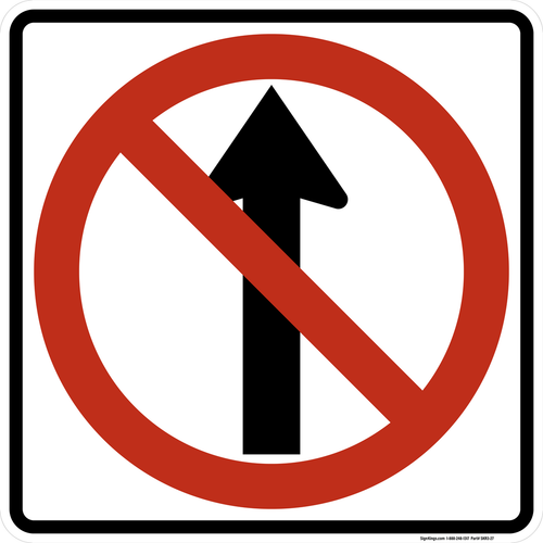 No Straight Through (Movement Prohibition), MUTCD Lane  and Turn Control