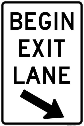 Begin Exit Lane (Left-Sided), MUTCD (Part#: SKR3-56L), MUTCD Lane  and Turn Control
