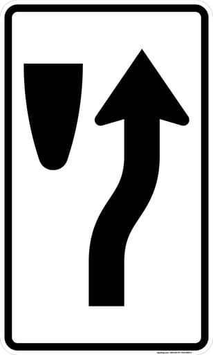 Narrow Keep Right (Symbol), MUTCD (Part#: SKR4-7c), MUTCD Pass & Slow Traffic