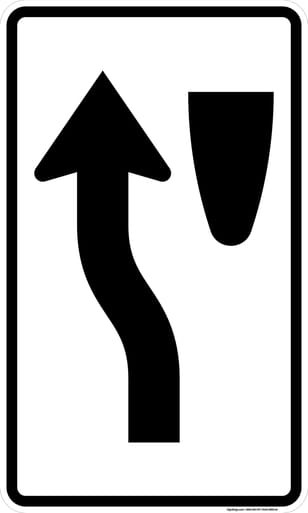 Narrow Keep Left (Symbol), MUTCD (Part#: SKR4-8c), MUTCD Pass & Slow Traffic
