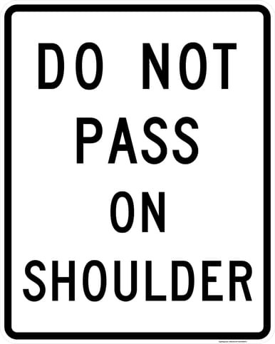 Do Not Pass On Shoulder, MUTCD (Part#: SKR4-18)