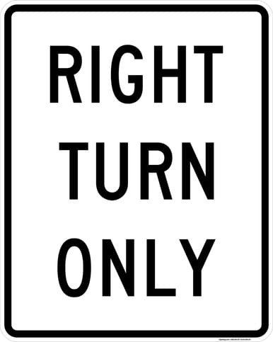 Right Turn Only, MUTCD (Part#: SKR4-21R)