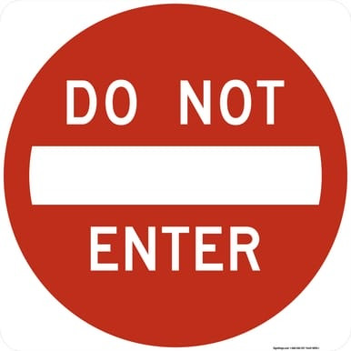 Do Not Enter, MUTCD (Part#: SKR5-1), MUTCD Selective Exclusion