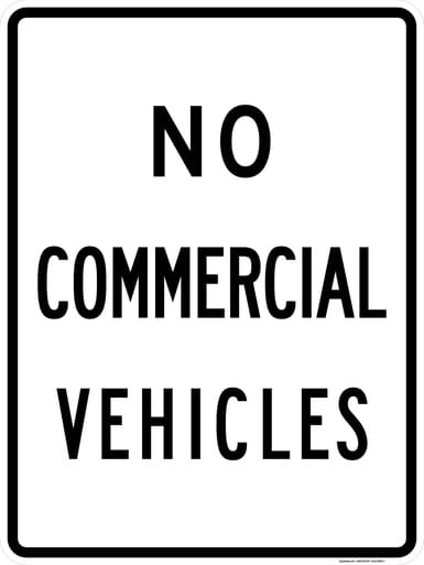 No Commercial Vehicles, MUTCD (Part#: SKR5-4), MUTCD Selective Exclusion