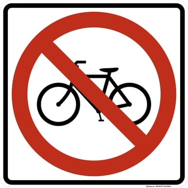 No Bicycles (Symbol), MUTCD (Part#: SKR5-6), MUTCD Selective Exclusion