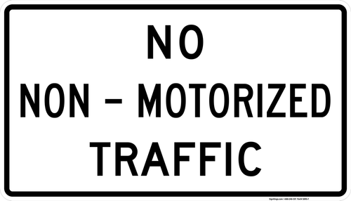 No Non-Motorized Traffic, MUTCD Selective Exclusion