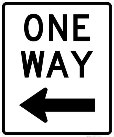 One Way (Left Arrow), Vertical, MUTCD (Part#: SKR6-2L), MUTCD One Direction