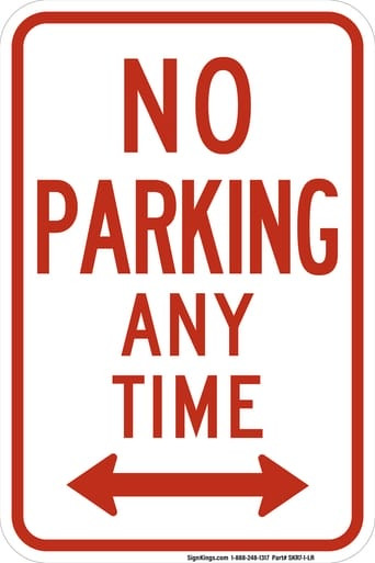 No Parking Any Time Sign (Choose Arrows)- Both Directions Arow, MUTCD (Part#: SKR7-1), MUTCD No Parking
