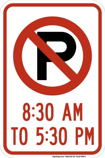 No Parking (Part Time), MUTCD