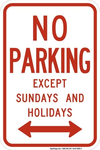No Parking Except Sundays and Holidays, MUTCD