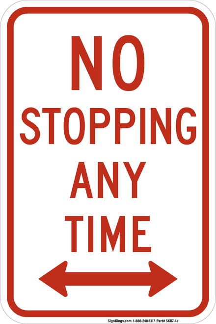 No Stopping Any Time, MUTCD No Parking