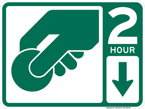 2-Hour Timed Metered Parking, MUTCD Timed Parking, MUTCD (Part#: SKR7-20)