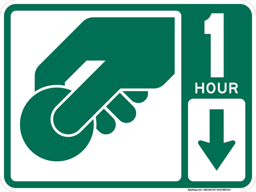 1-Hour Timed Metered Parking, MUTCD Timed Parking, MUTCD (Part#: SKR7-20)