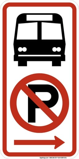 No Parking Bus Stop (Symbol), MUTCD (Part#: SKR7-107a), MUTCD No Parking
