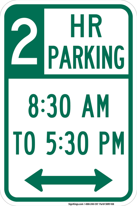 2 HR Parking (Time Limit), MUTCD Timed Parking