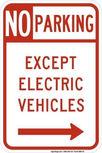 No Parking Except Electric Vehicles, MUTCD (Part#: SKR7-111), MUTCD No Parking