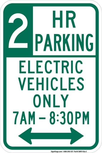Electric Vehicles Only (Timed), MUTCD (Part#: SKR7-112a)