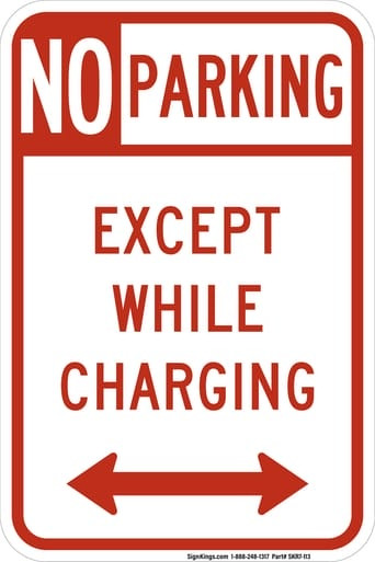 No Parking Except While Charging, MUTCD