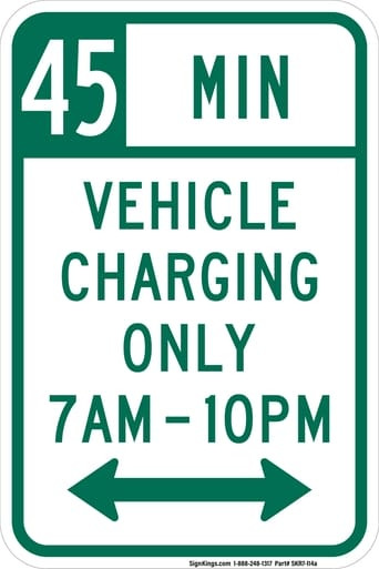 Vehicle Charging Only (Timed, Part-Time), MUTCD EV & Alternative Fuel Parking, MUTCD (Part#: SKR7-114a)