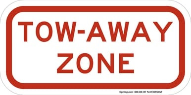 Tow-Away Zone (Plaque, MUTCD (Part#: SKR7-201aP), MUTCD  No Parking & Tow Away Zone