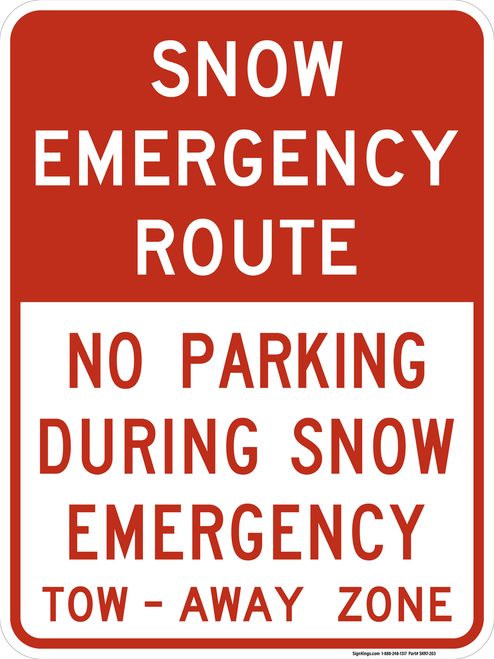 Snow Emergency Route No Parking, MUTCD No Parking