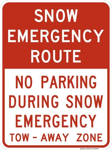 Snow Emergency Route No Parking, MUTCD