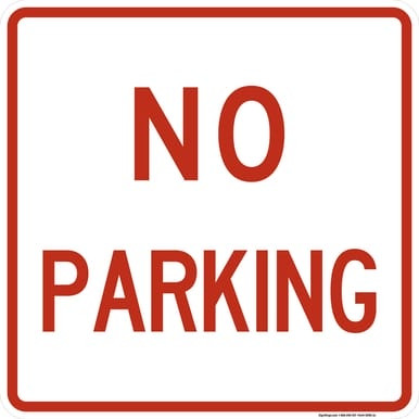 No Parking (Text), MUTCD (Part#: SKR8-3a)