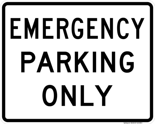 Emergency Parking Only, MUTCD Rural & Highway Parking Signs