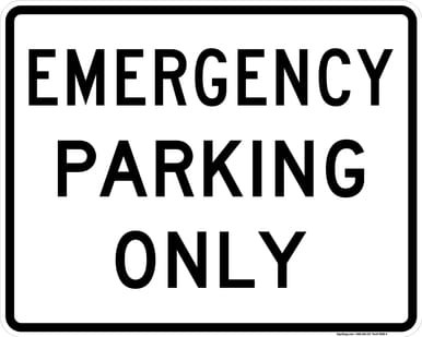 Emergency Parking Only, MUTCD (Part#: SKR8-4)