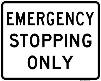 Emergency Stopping Only, MUTCD (Part#: SKR8-7)