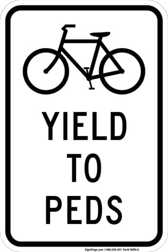 Bicycle Yield To Peds, MUTCD (Part#: SKR9-6), MUTCD Bike & Pedestrian