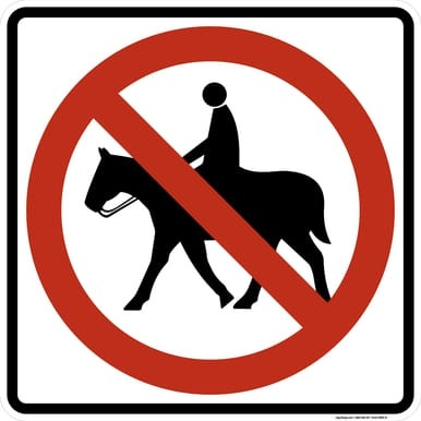 No Equestrians (Symbol), MUTCD (Part#: SKR9-14), MUTCD Bike & Pedestrian