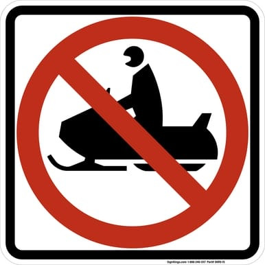 No Snowmobiling (Symbol), MUTCD (Part#: SKR9-15)
